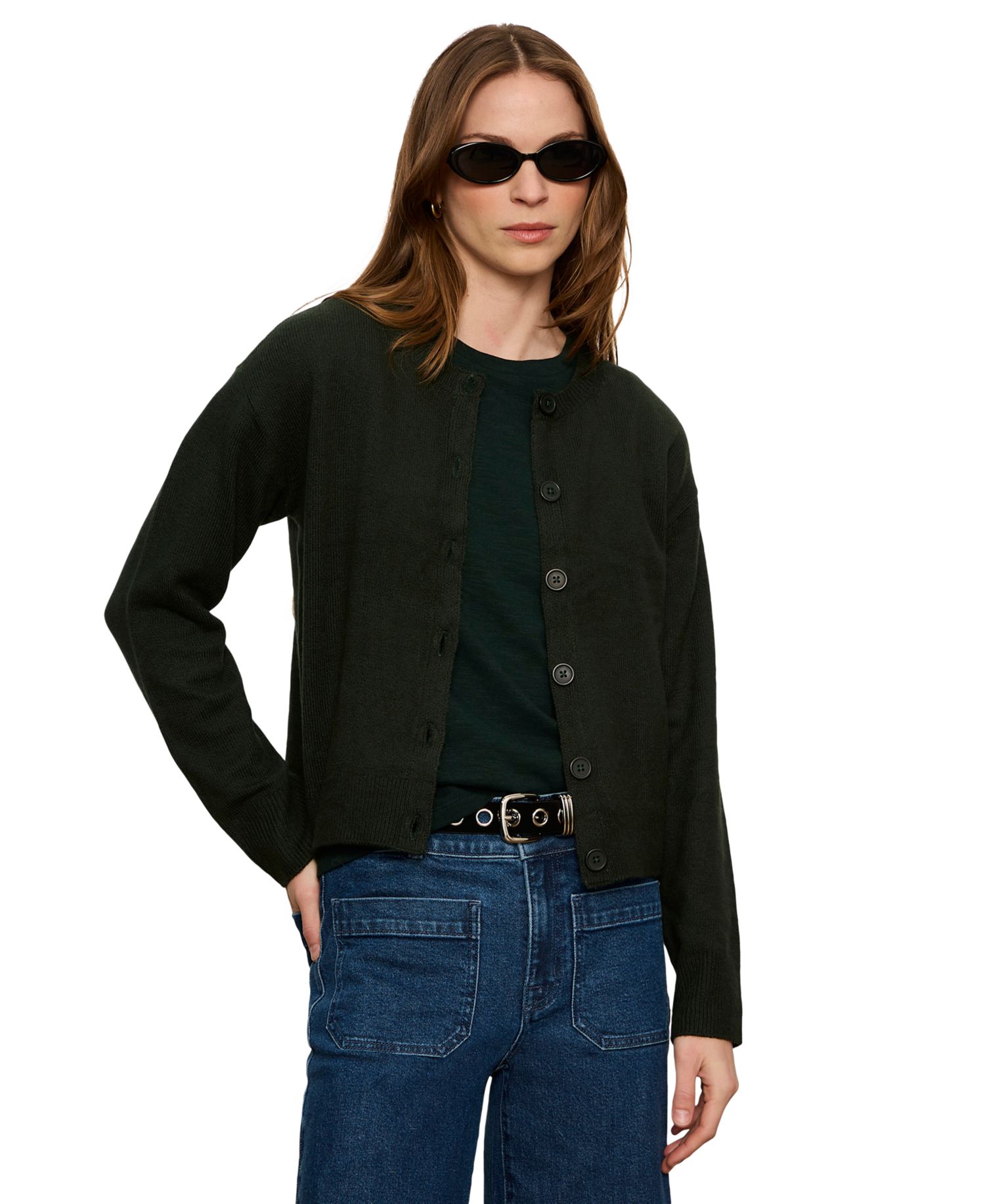 Petite Semi-Cropped Crewneck Sweater