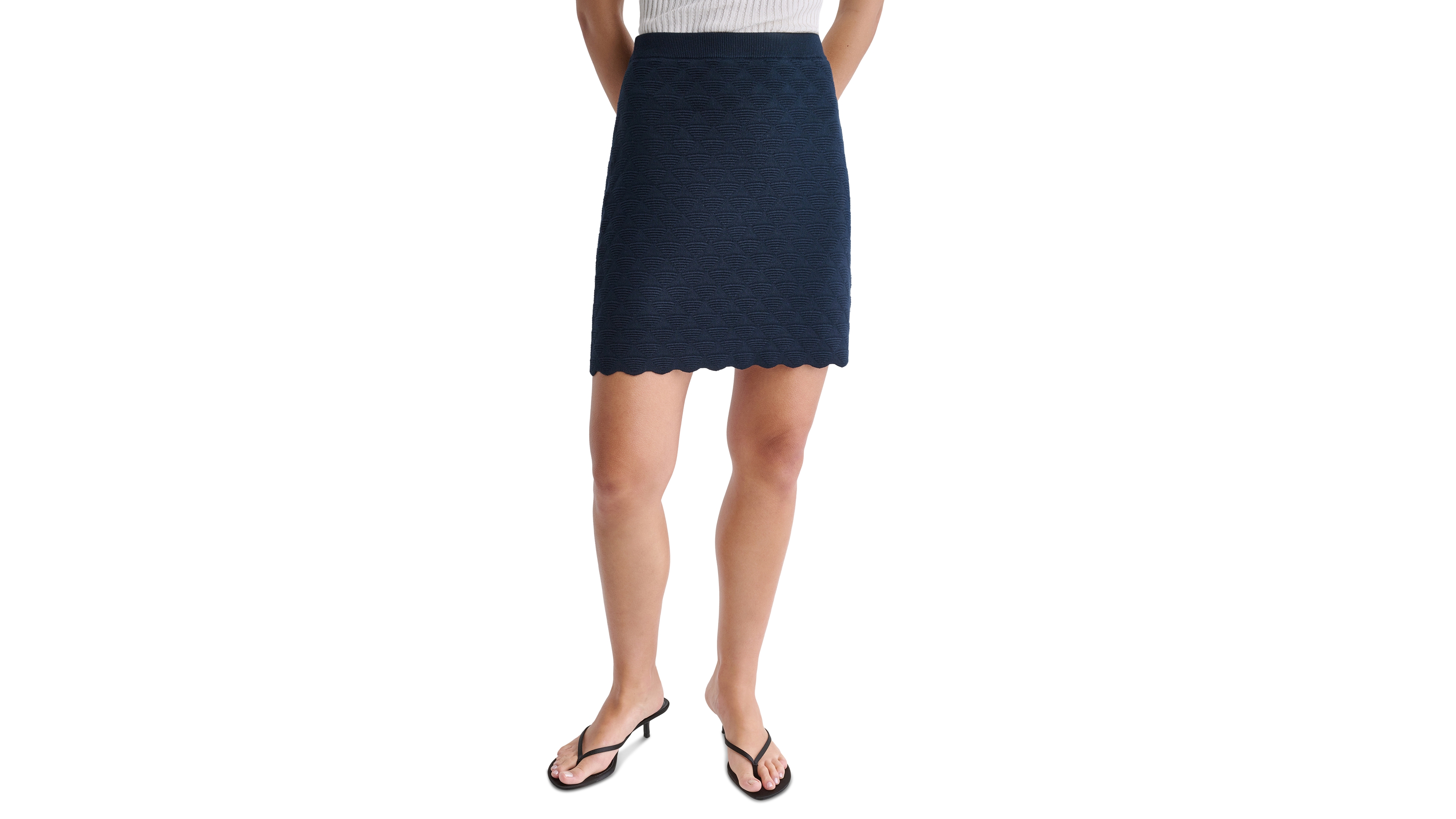 Bcbg Women's Scallop-Hem Knit Mini Pencil Skirt