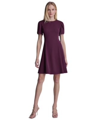Women's Tulip-Sleeve Fit and Flare Dress