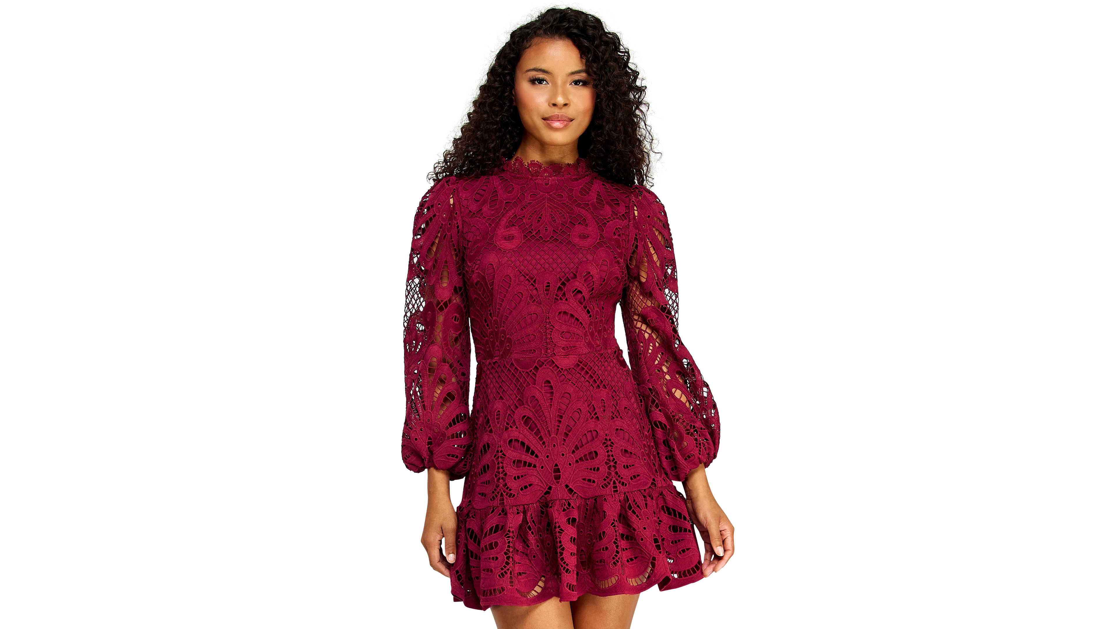 Alex & Sophia Women's Mock Neck Short Dress