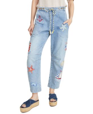 Women's Twyla Going Coastal Wide-Leg Barrel Jeans
