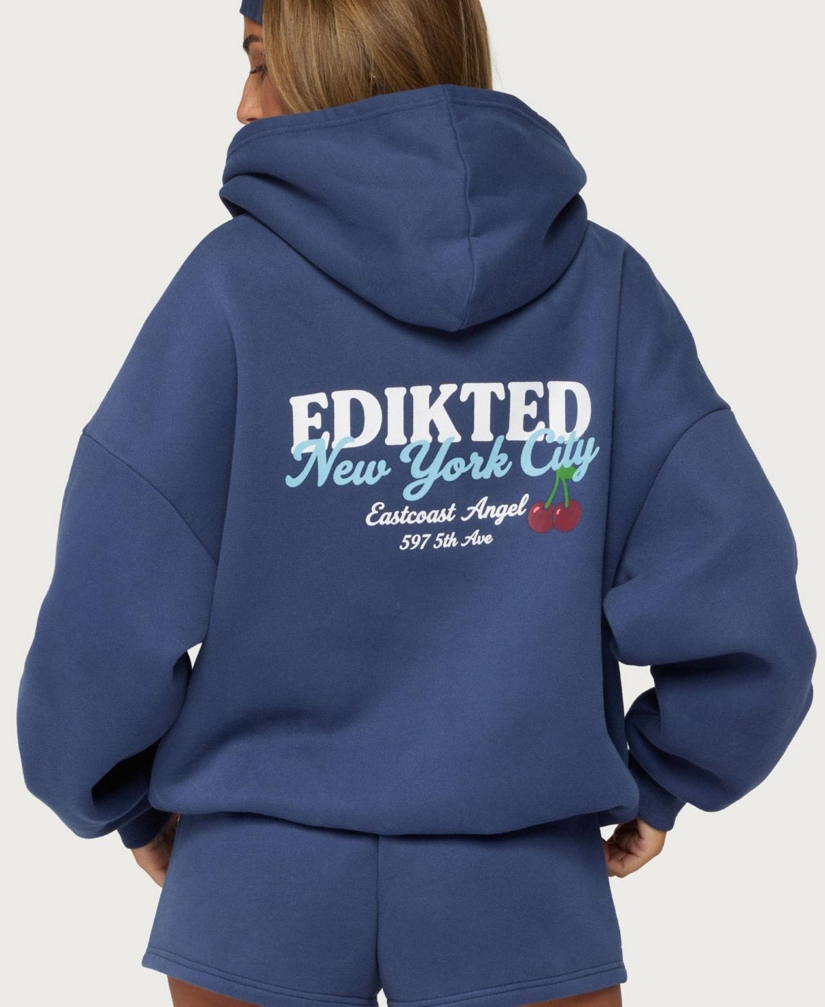 Edikted Women's New York Graphic Cotton-Blend Hoodie