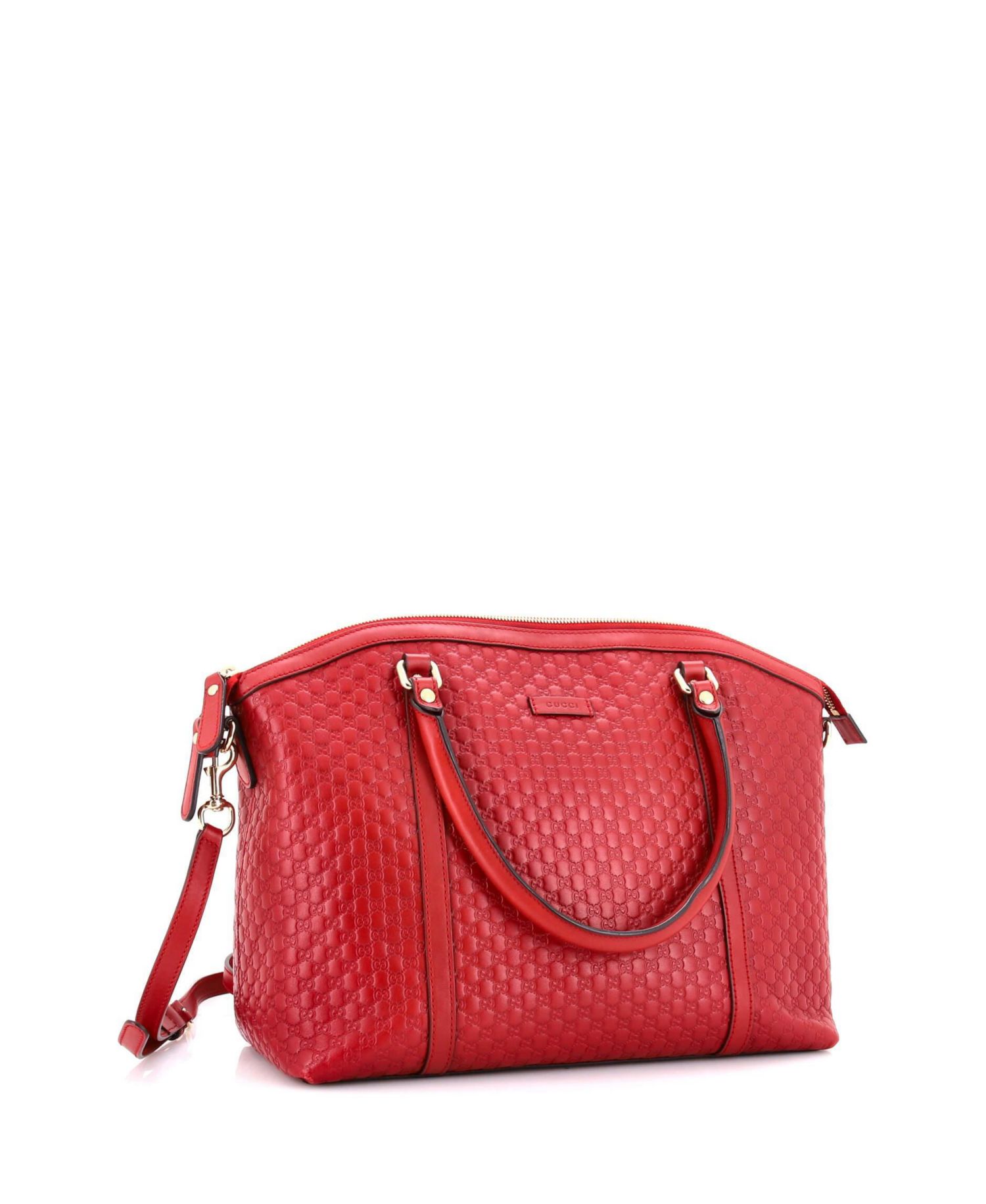 Medium Britt Convertible Dome Satchel Microguccissima Leather