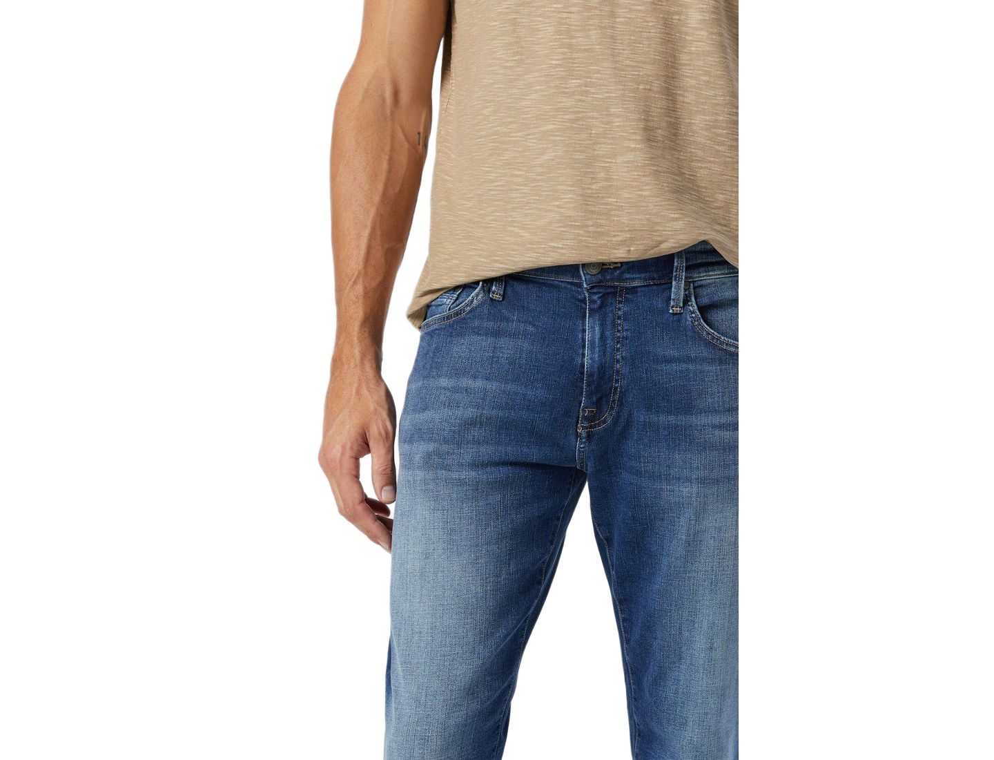 Мужские джинсы Mavi Jeans Zach Straight-Leg Stretch, цвет: Mid Brushed Organic Move — фото 6