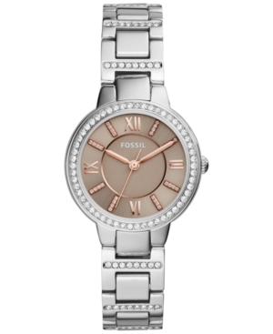 UPC 796483290150 product image for Fossil Women's Virginia Crystal Stainless Steel Bracelet Watch 30mm ES4147 | upcitemdb.com