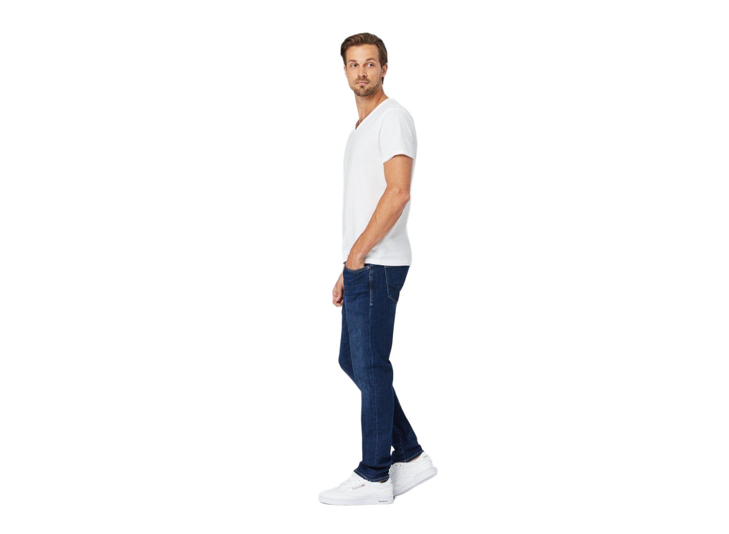 Men's Matt Straight-Leg Dark-Wash Relaxed-Fit Jeans