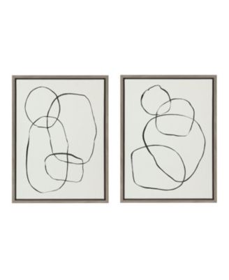 Sylvie Going in Circles Framed Textured Canvas Set by Teju Reval of SnazzyHues