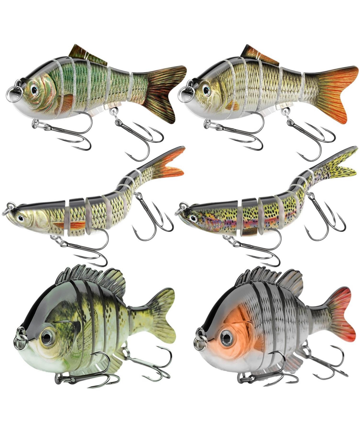 Piscifun Slow Sinking Jointed Swimbait Lures Freshwater Saltwater Fishing Bait For Trout Walleye Pike