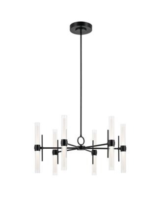 Riven 33 Inch LED 12 Light Chandelier with Clear Fluted Glass