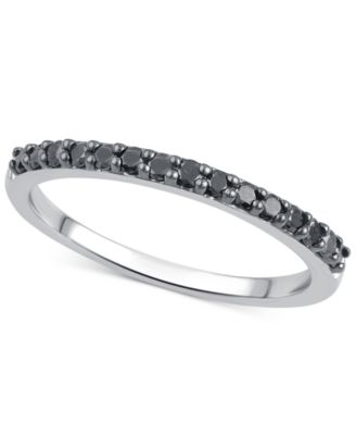 Macy's - Black or Brown Diamond Band (1/4 ct. t.w.) in 14k White, Rose or Yellow Gold