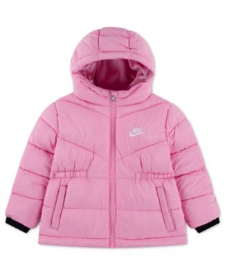 Toddler Girls' 2T-5T Hooded Quilted Cinched-Waist Puffer Jacket