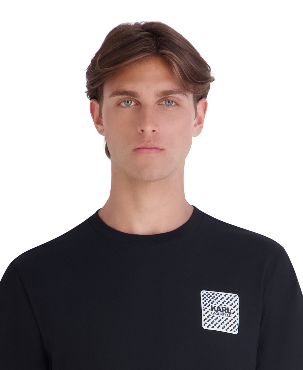 Karl Lagerfeld Paris Men's Left Chest Patch Logo Modern-Fit Cotton T-Shirt