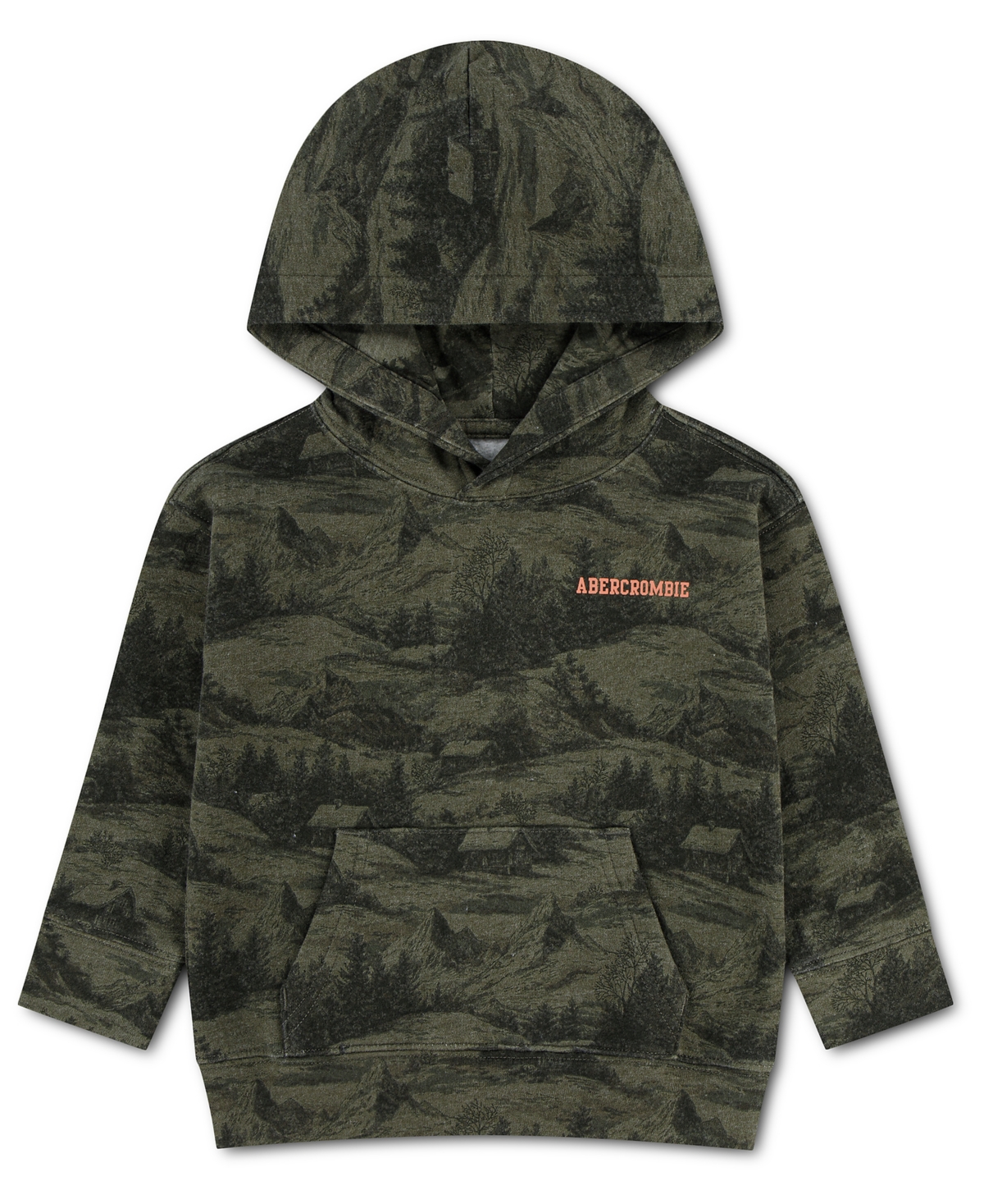 abercrombie kids Toddler Boys' 2T-5T Forest Printed Fleece Kangaroo Pocket Pullover Hoodie