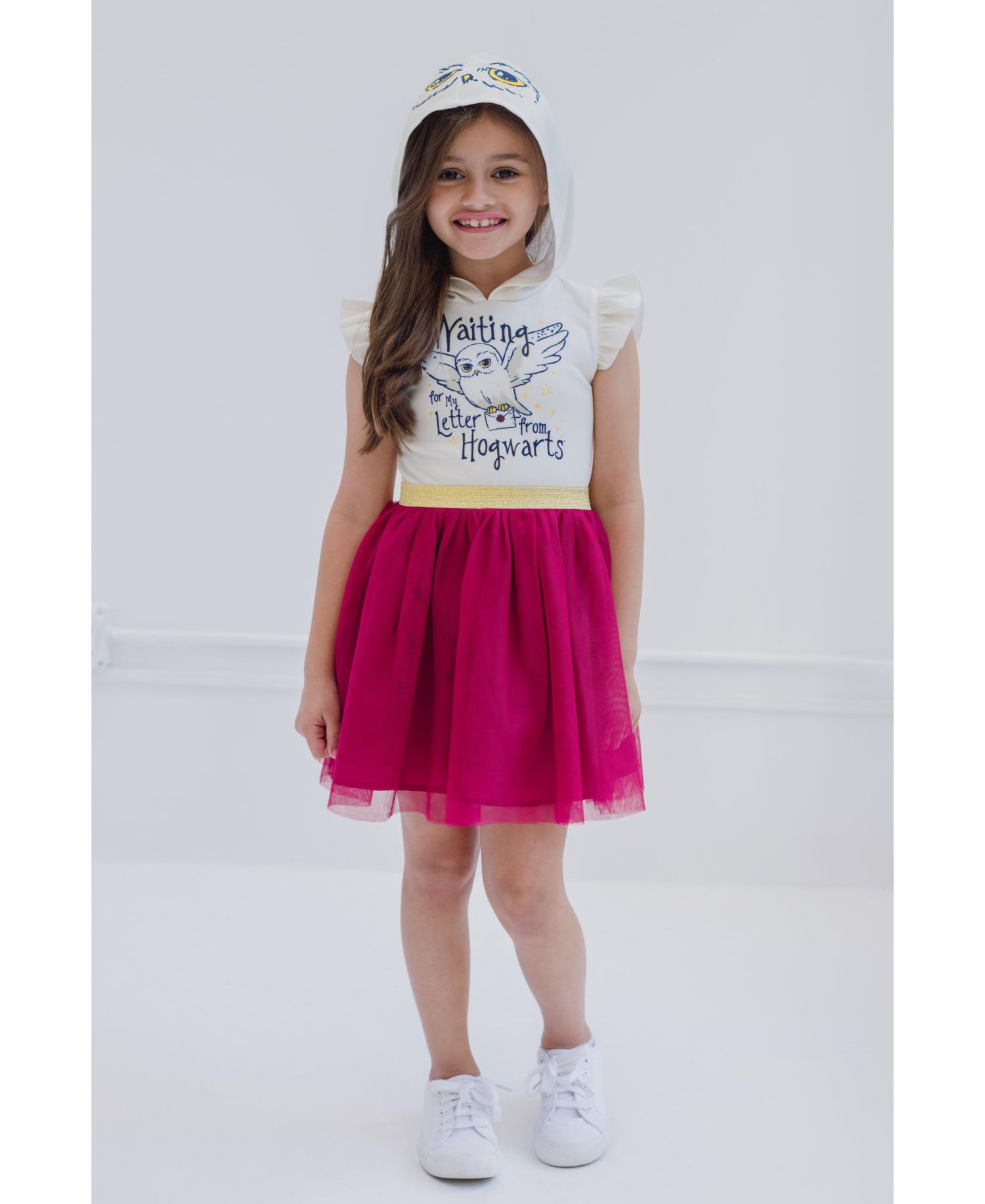 Girl's (4 -16) Hedwig Owl Mesh Tulle Dress