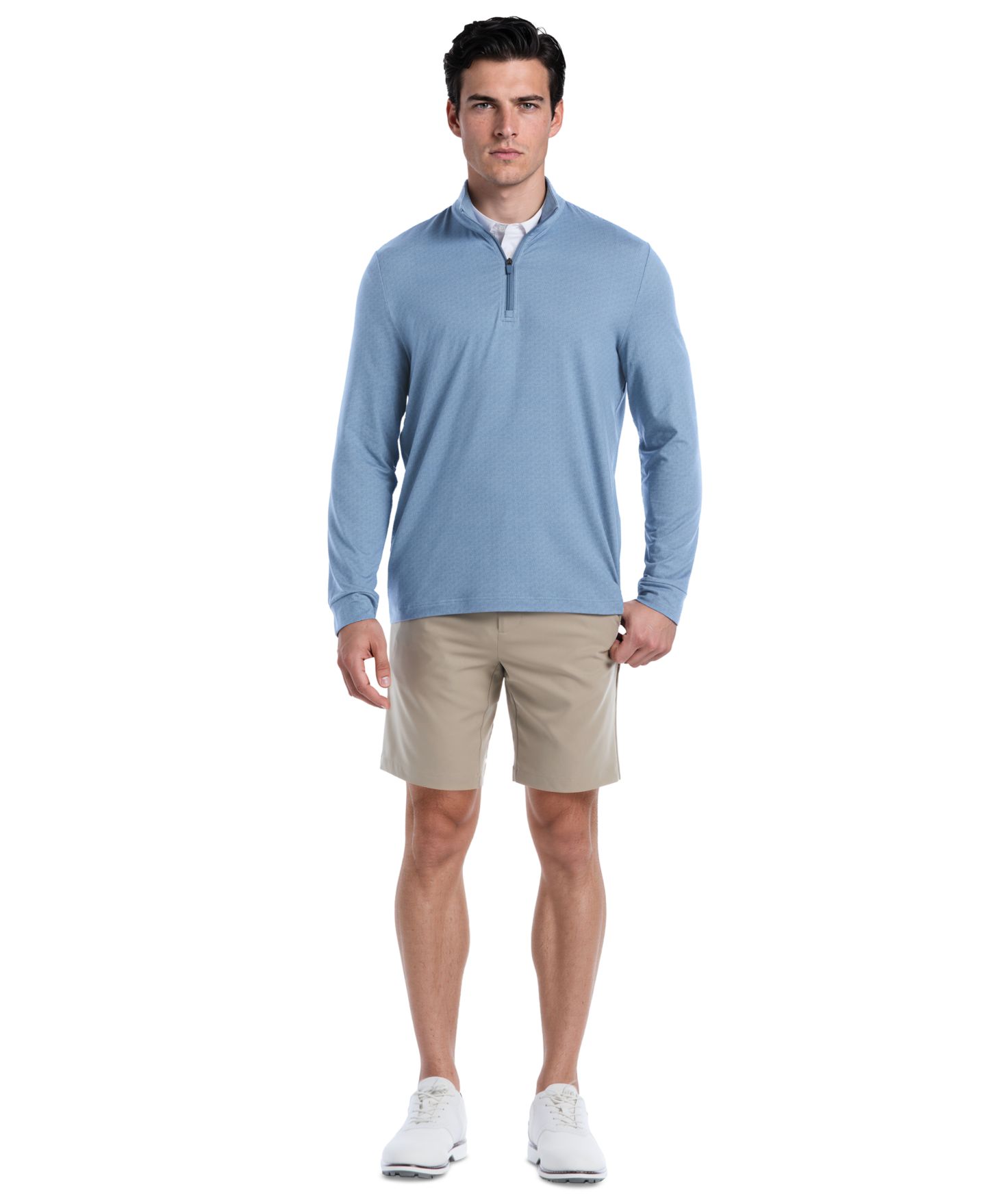 Мужской свитер PGA TOUR Textured Geo Golf Quarter-Zip Pullover, цвет: Синий теневой — фото 2