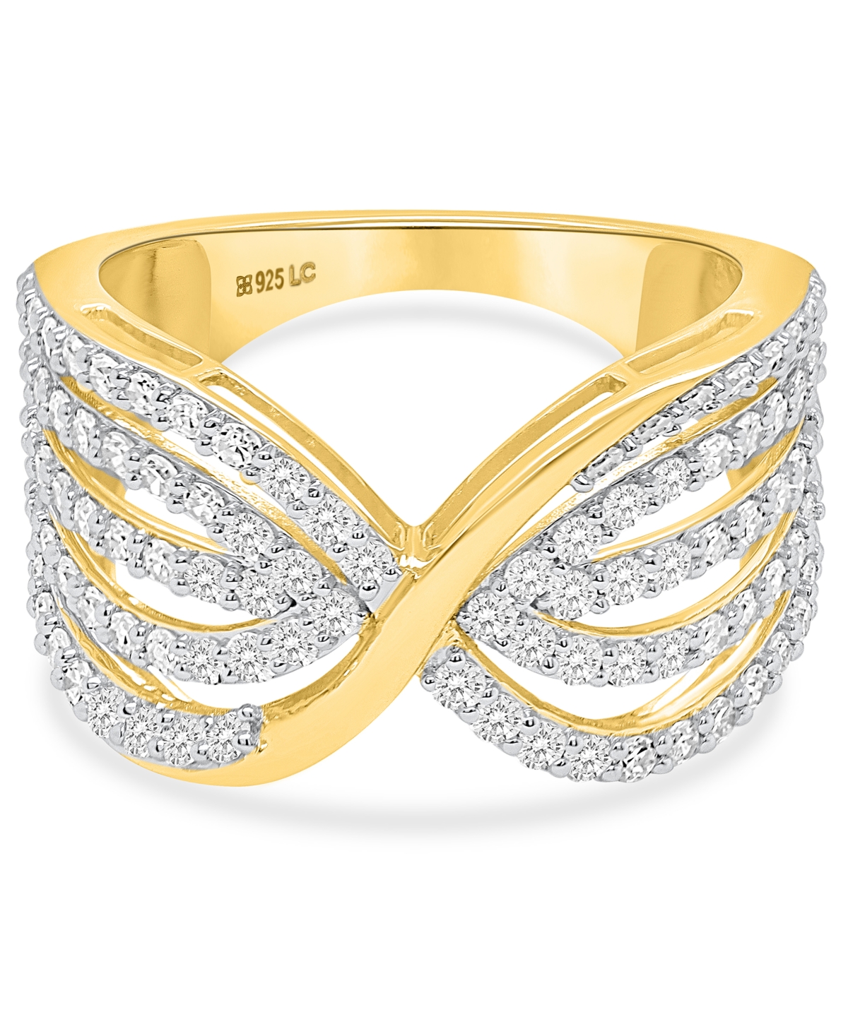 Forever Grown Diamonds Lab-Grown Diamond Crisscross Multi-Row Ring (1 ct. t.w.) Sterling Silver (Also 14k Gold-Plated Silver)