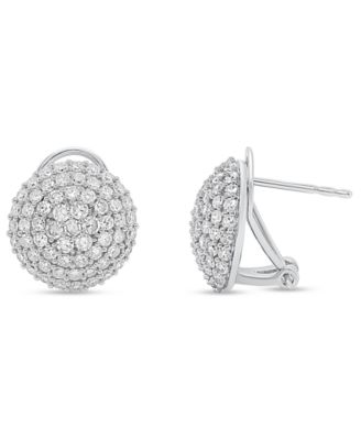 Lab-Grown Diamond Dome Stud Earrings (2 ct. t.w.) in Sterling Silver (Also in 14k Gold-Plated Sterling Silver)