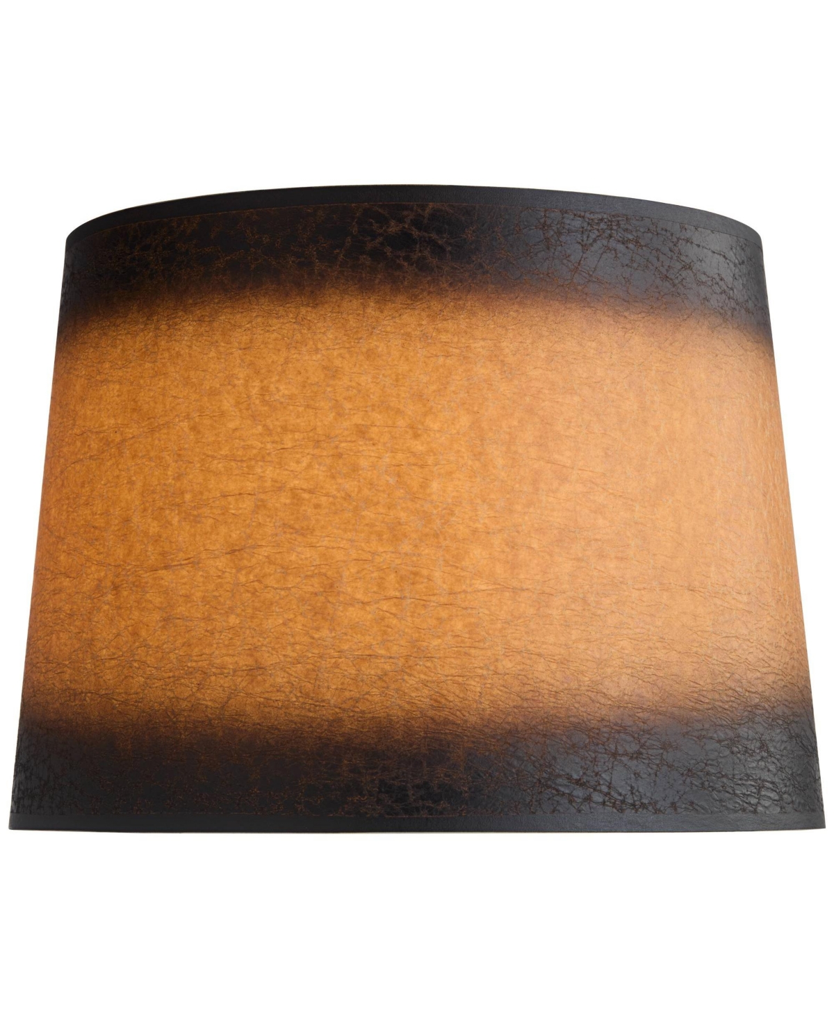 Springcrest Distressed Faux Paper Medium Lamp Shade 13" Top x 15" Bottom x 11" Slant (Spider) Replacement with Harp