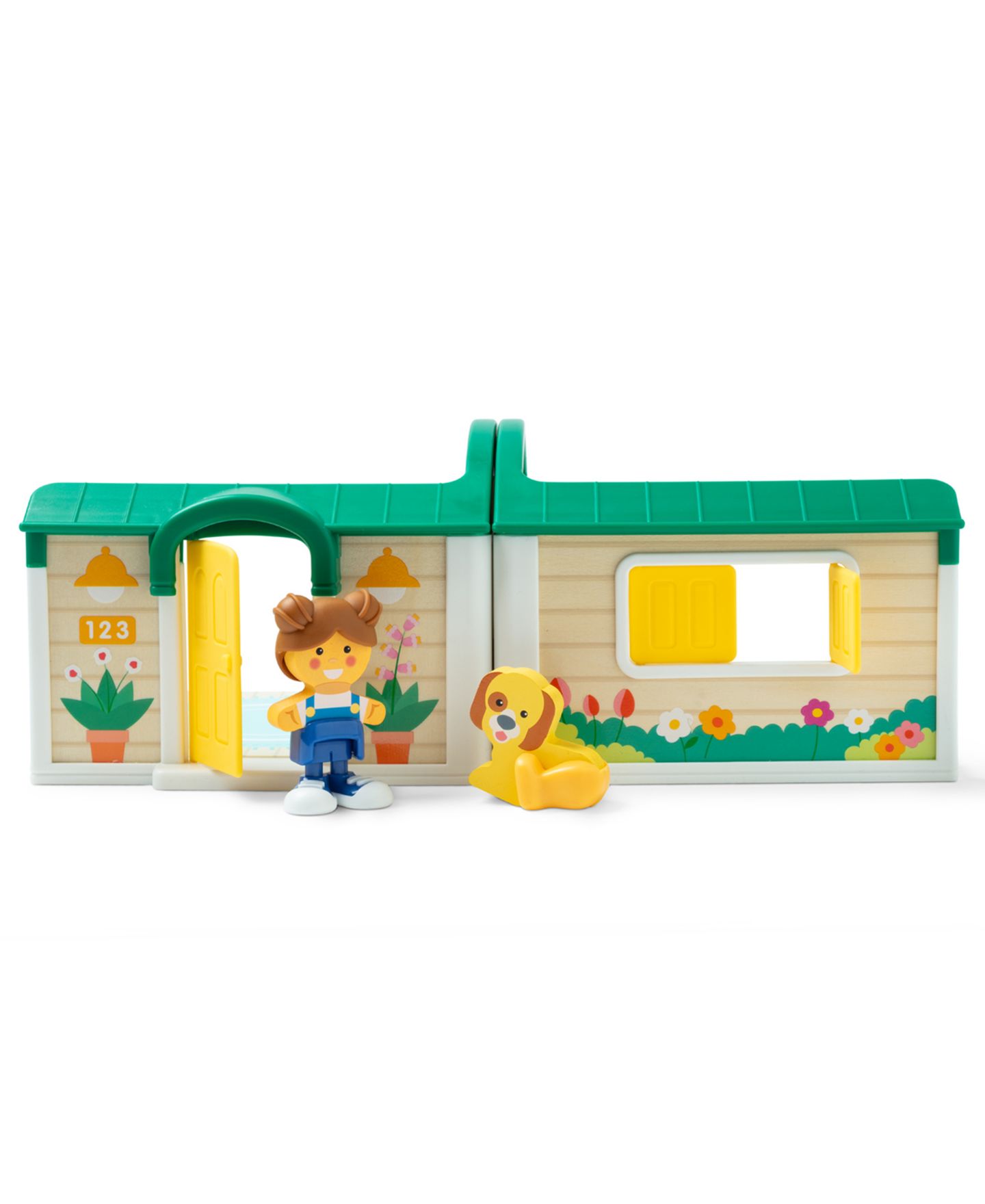 Детские куклы Melissa and Doug Cheery Lane Fold-Out Rooms House, 14.5" x 11.8" x 8.3", 13-Piece Set with 2 Figures — фото 3