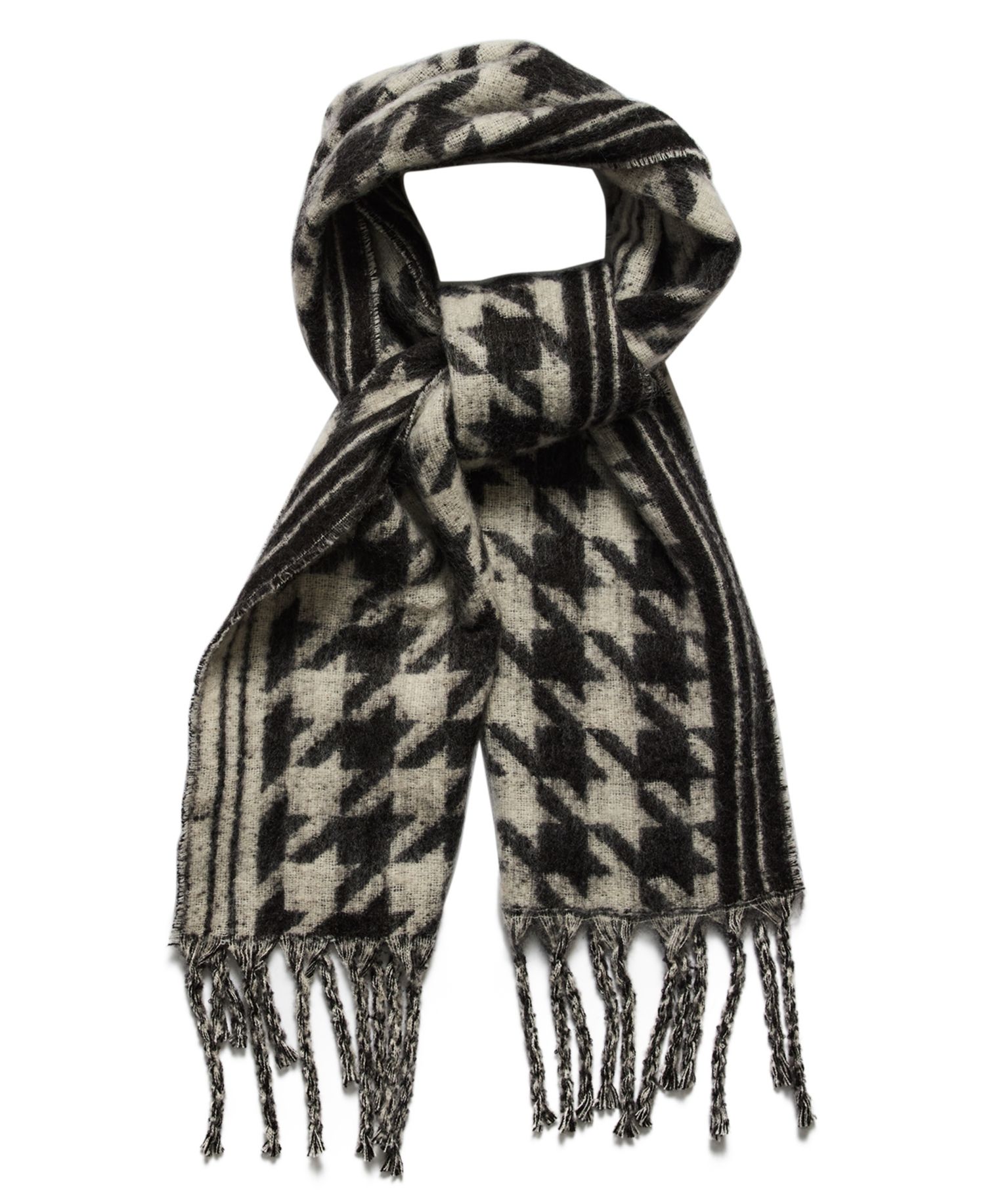 Plaid Houndstooth Midweight Scarf