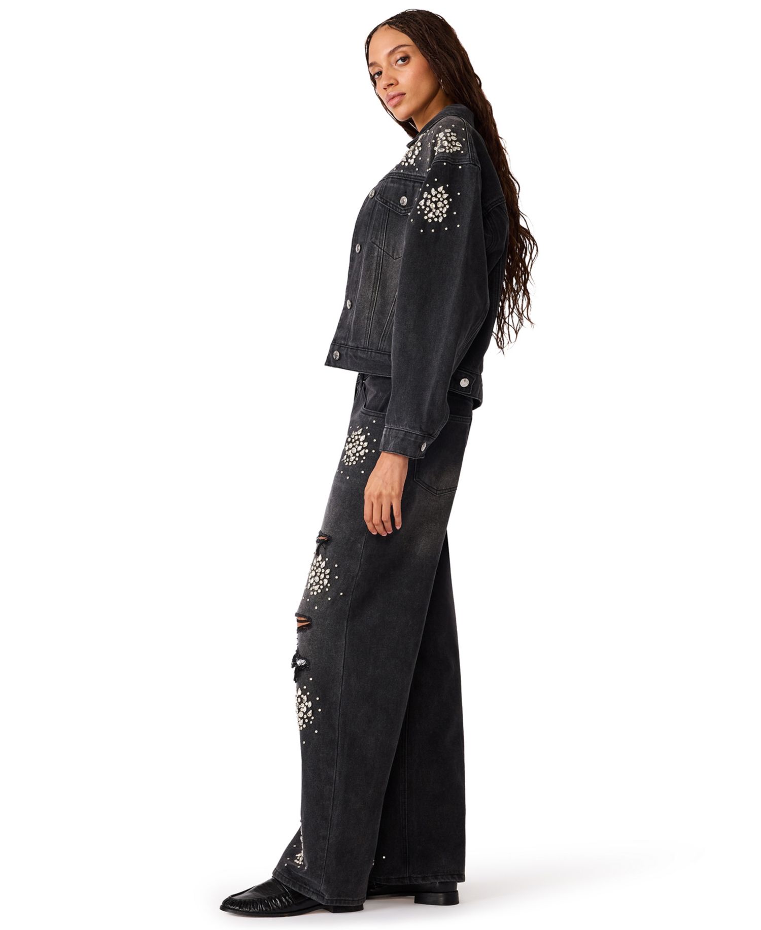 Women's Clarke Denim Cropped Embellished Jacket