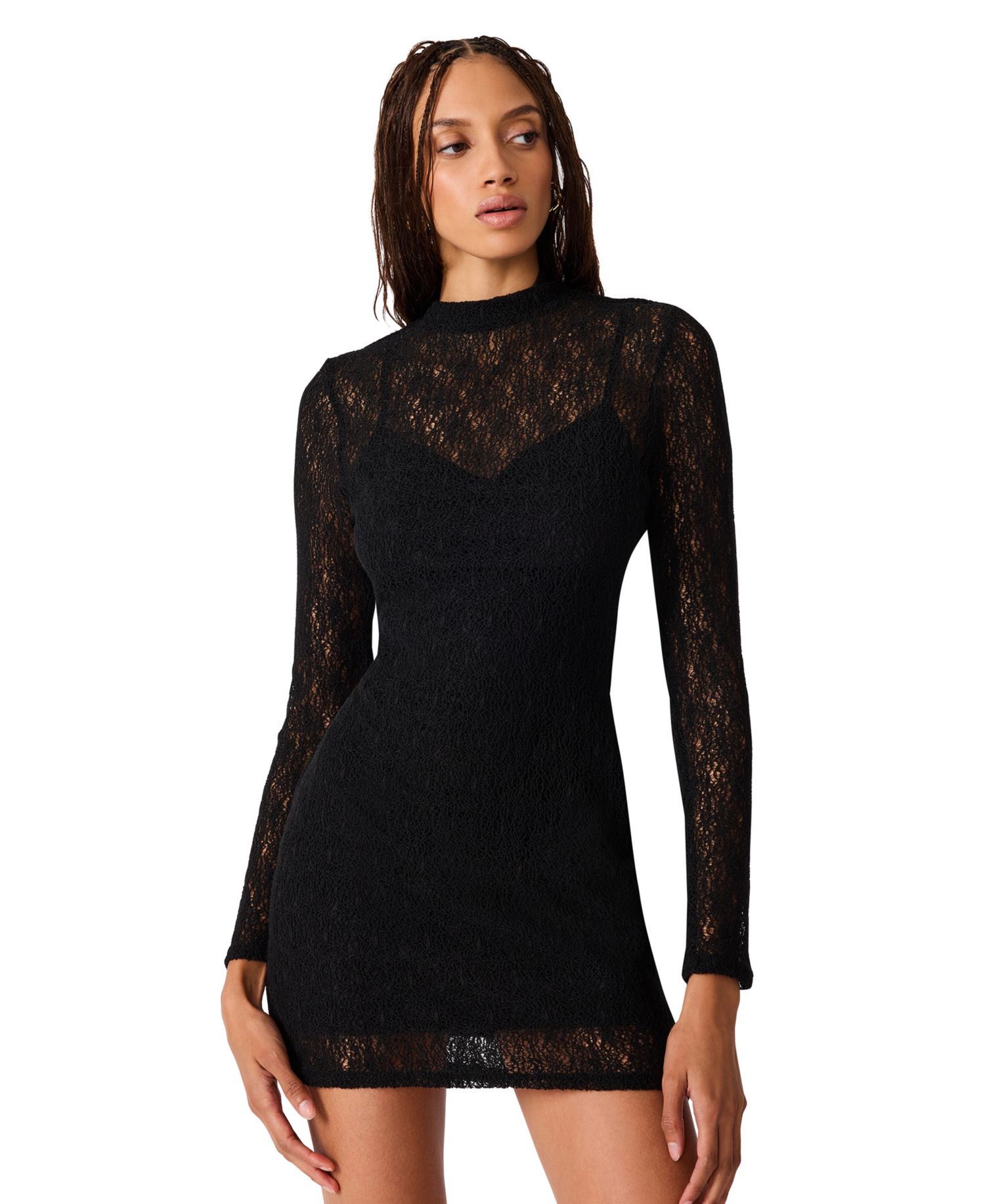 Women's Vivienne Lace Mini Mock-Neck Dress