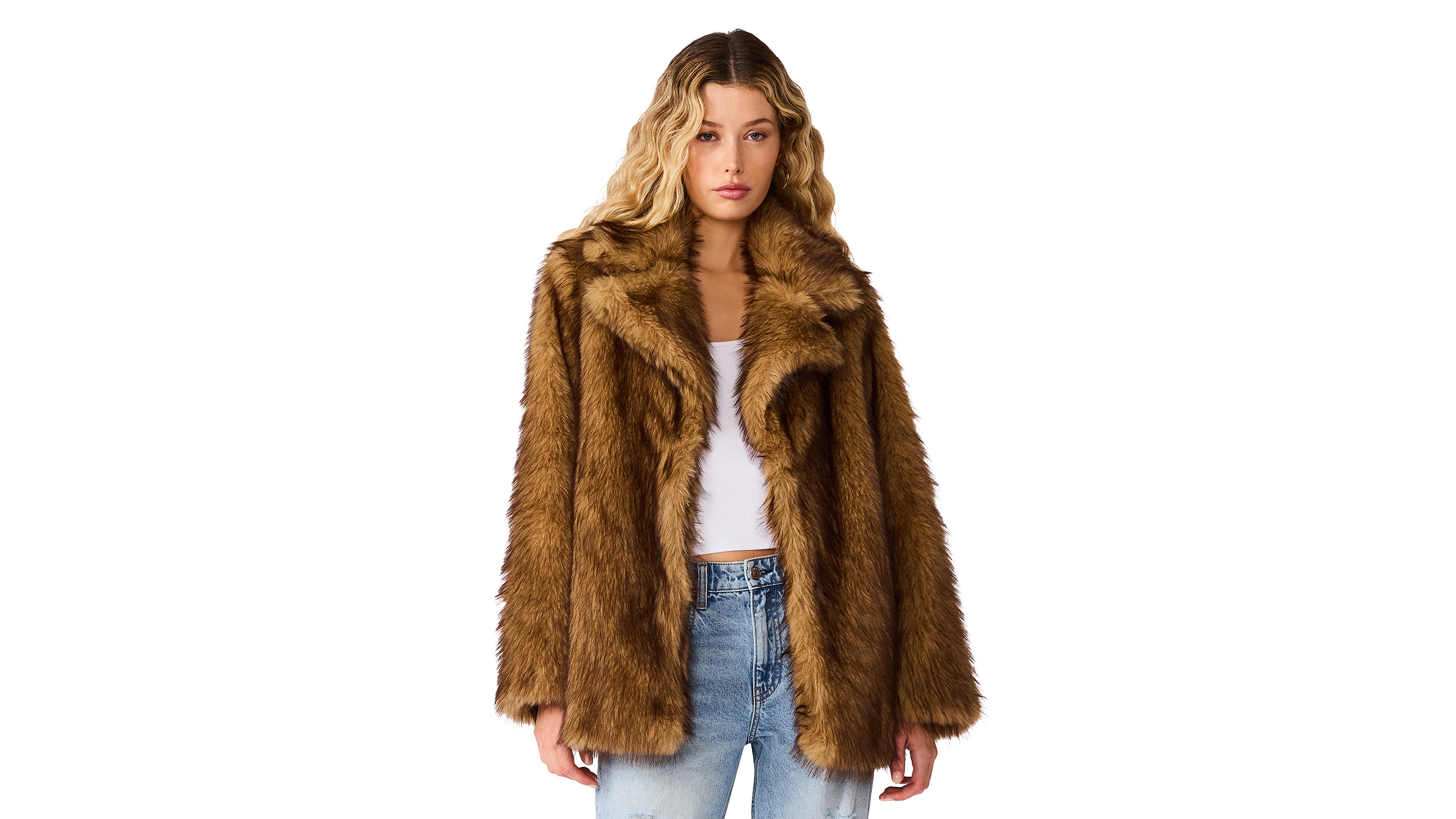 Steve Madden Women's Kindra Insulated Faux Fur Coat