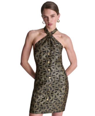Women's Scuba Crepe Halter Mini Dress