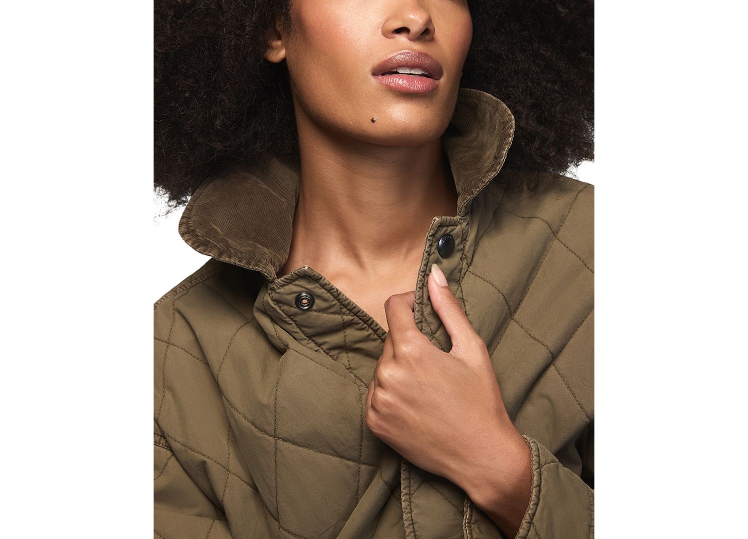 Women's Short Corduroy Quilted Jacket