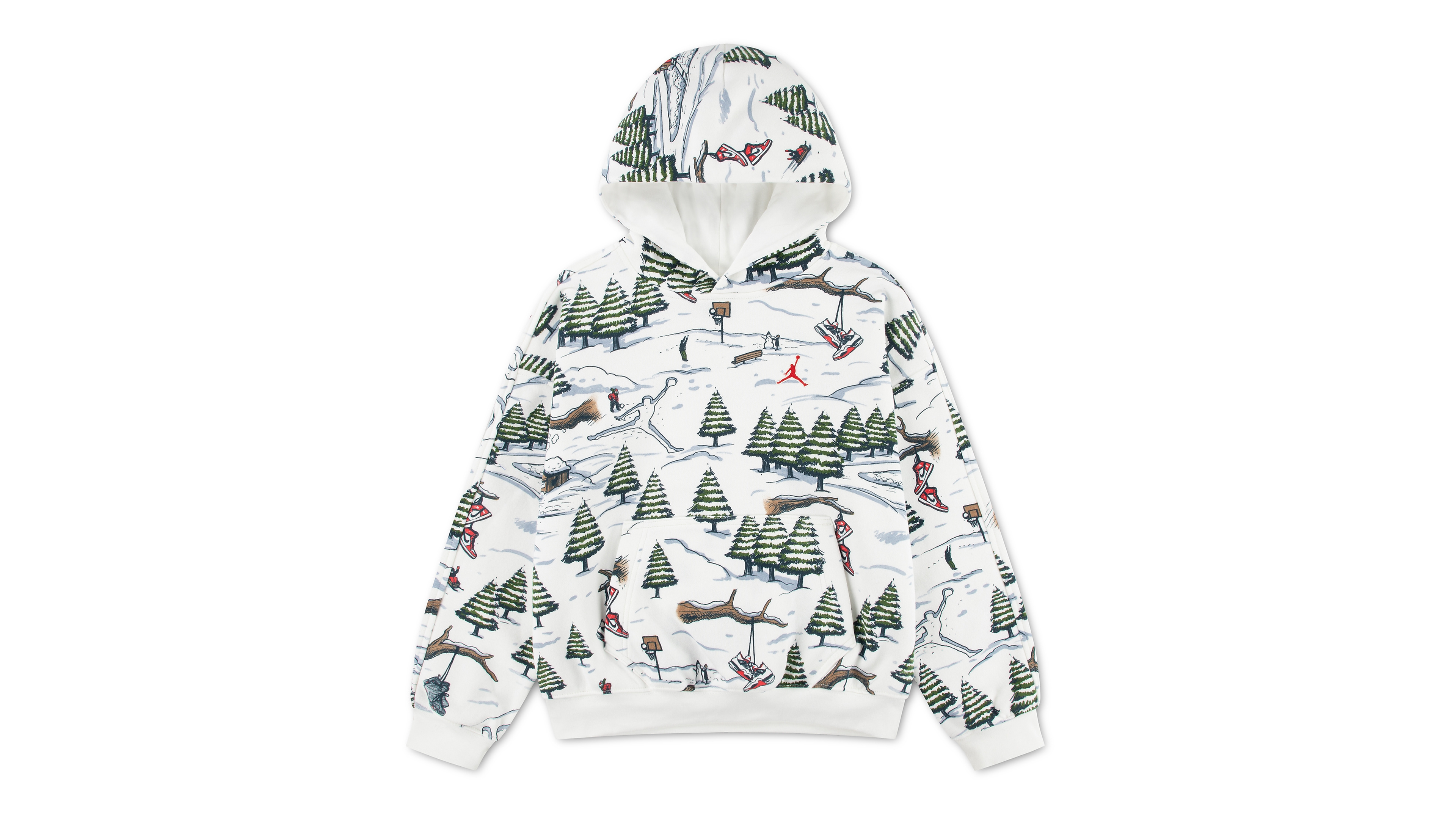 Jordan Boys' 4-20 Brooklyn Holiday Allover-Print Kangaroo-Pocket Pullover Hoodie