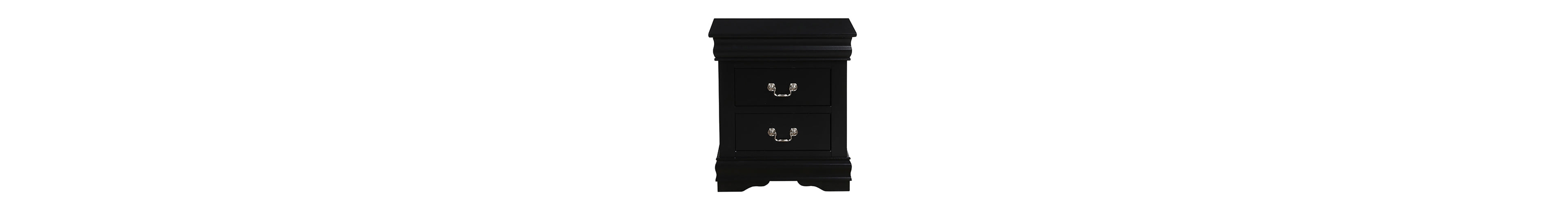 Flynama Classic 2-Drawer Nightstand with Brushed Nickel Handles, Traditional Bedroom Side Table