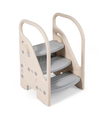 Adjustable 3-Step Kids Helper Stool with Safety Handles