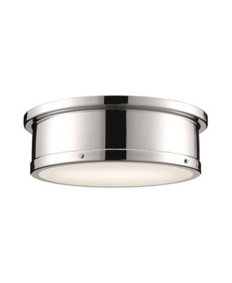 Serca 18" Wide Nickel Finish Flush Mount Ceiling Light