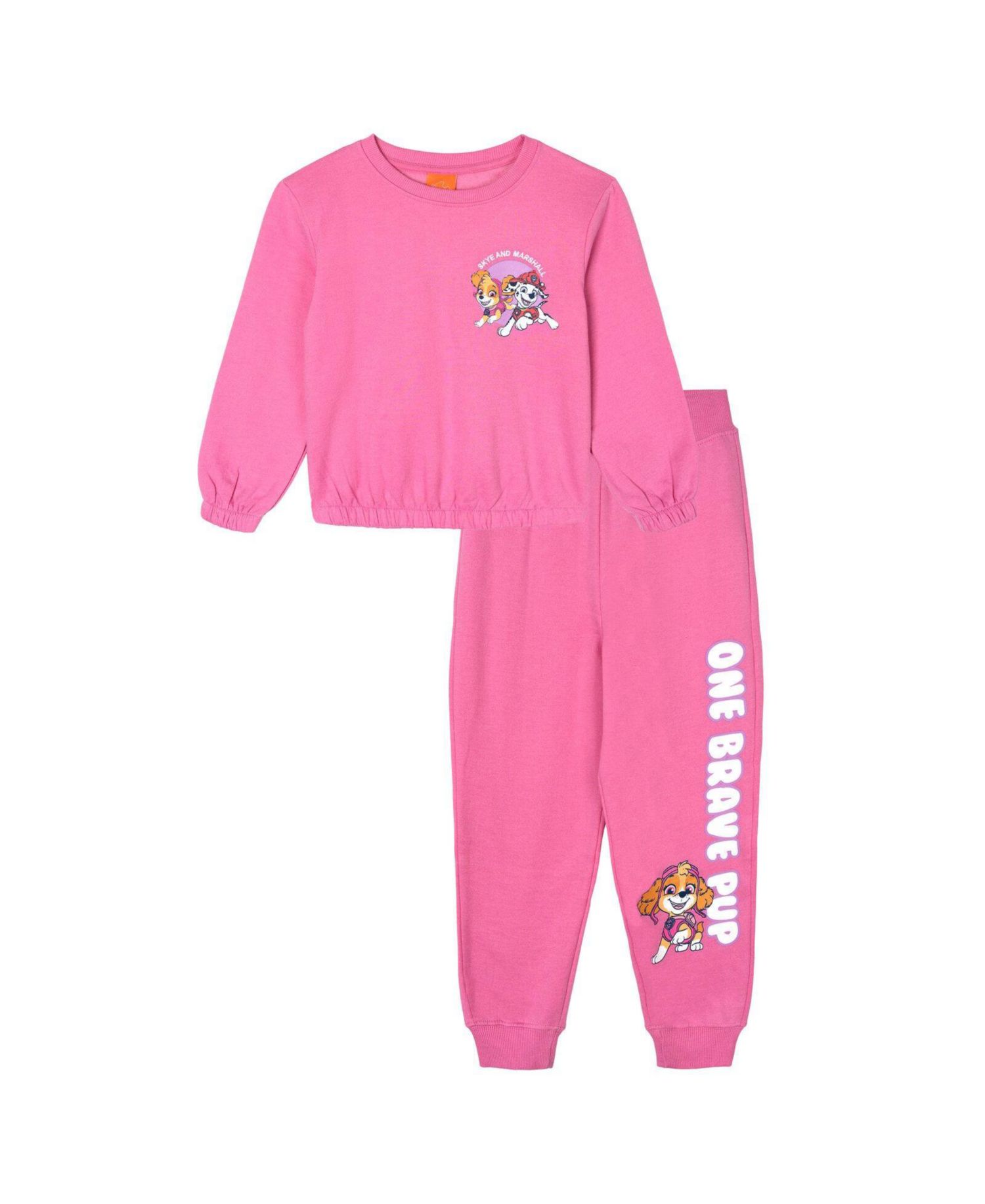 Girls' 4-16 Long Sleeve Fleece-Blend Sweatshirt and Joggers, 2-Piece Set