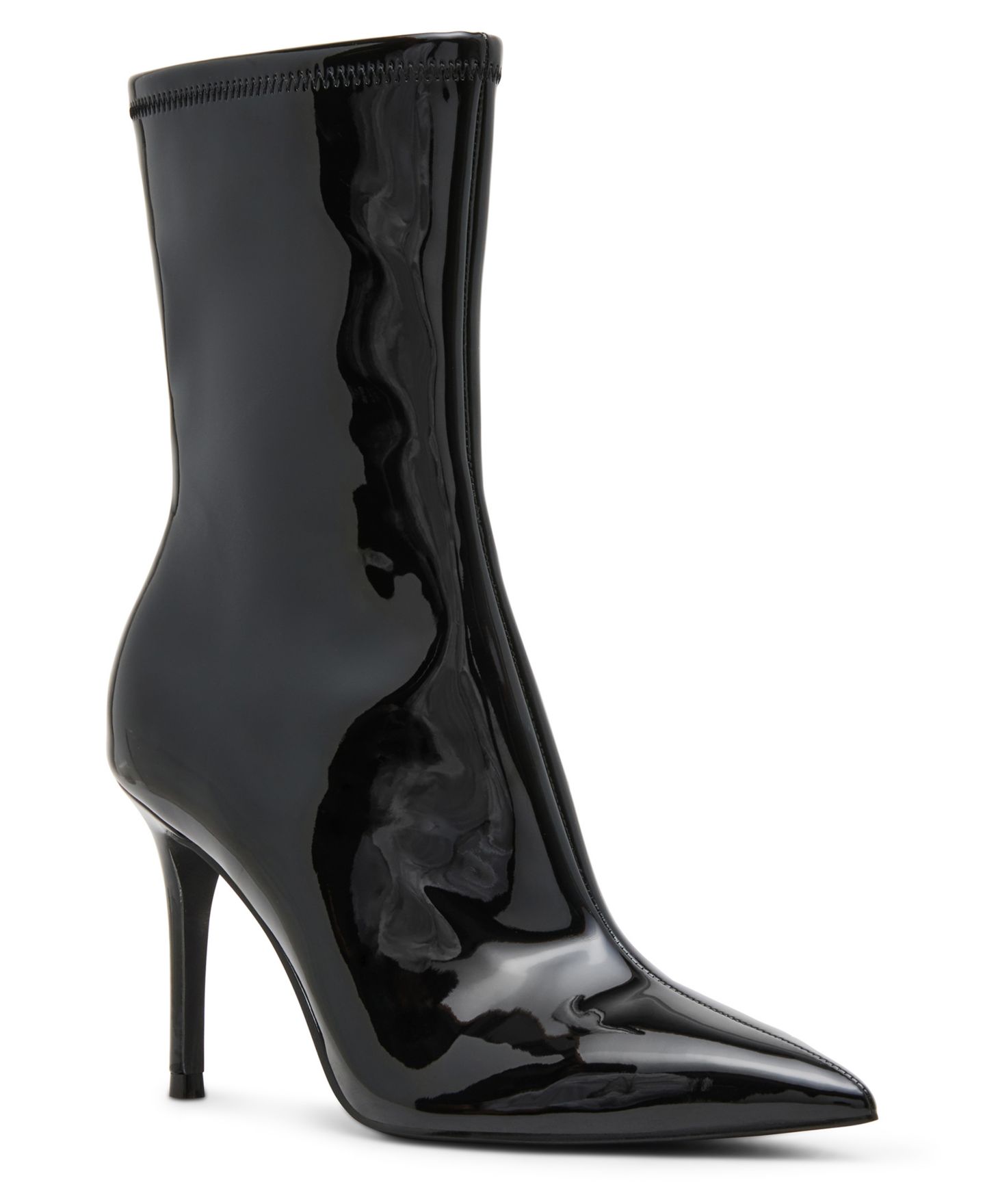 Женские ботинки Madden Girl Kraftt Stiletto Dress Booties, цвет: Чёрный лаковый — фото 1