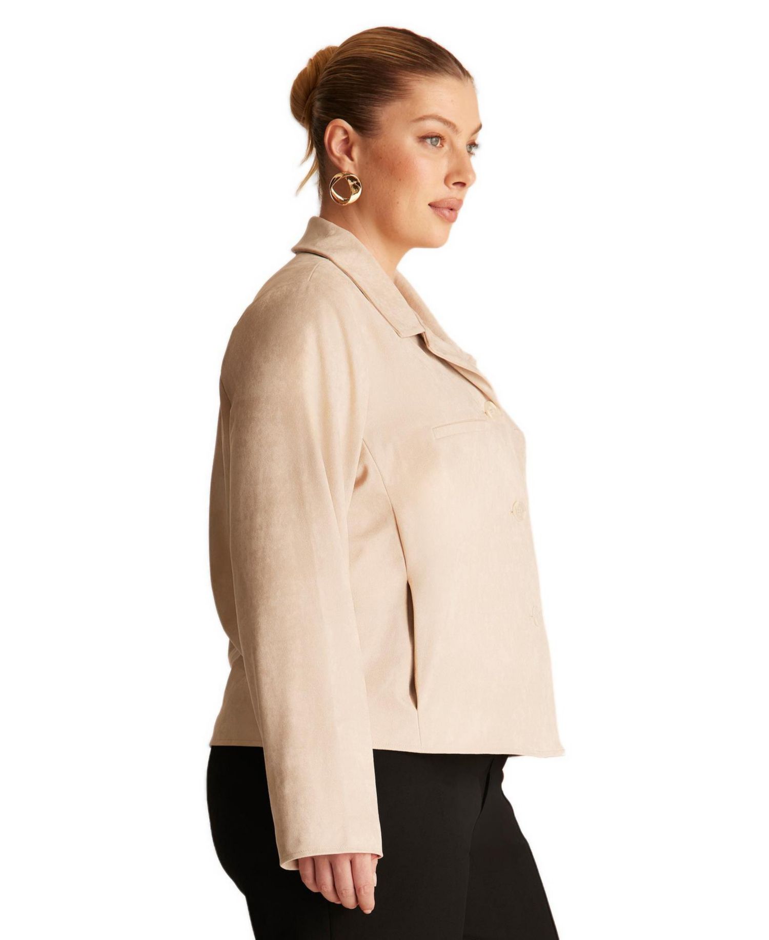 Plus Size Rowan Stretch Faux-Suede Jacket