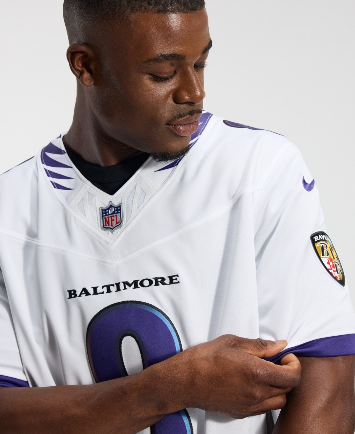Nike Men's Lamar Jackson White Baltimore Ravens Vapor F.u.s.e. Sewn Down Limited Jersey
