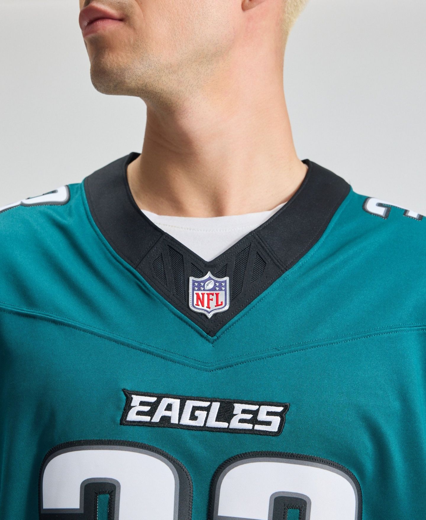 Мужской топ Nike Cooper DeJean Midnight Green Philadelphia Eagles Vapor F.U.S.E. Stitched Limited Jersey — фото 3