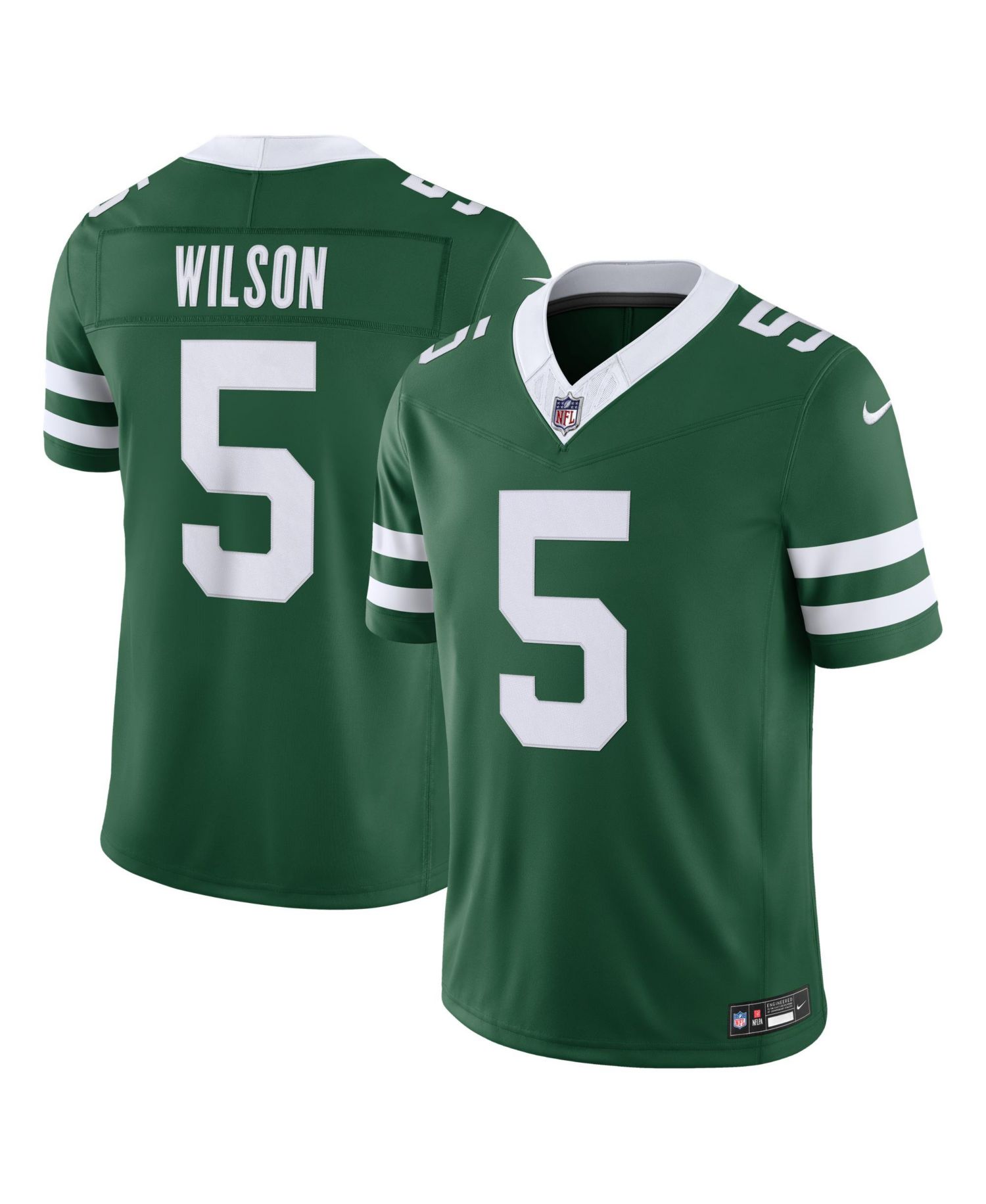 Men's Garrett Wilson Green New York Jets Vapor F.U.S.E. Stitched Limited Jersey