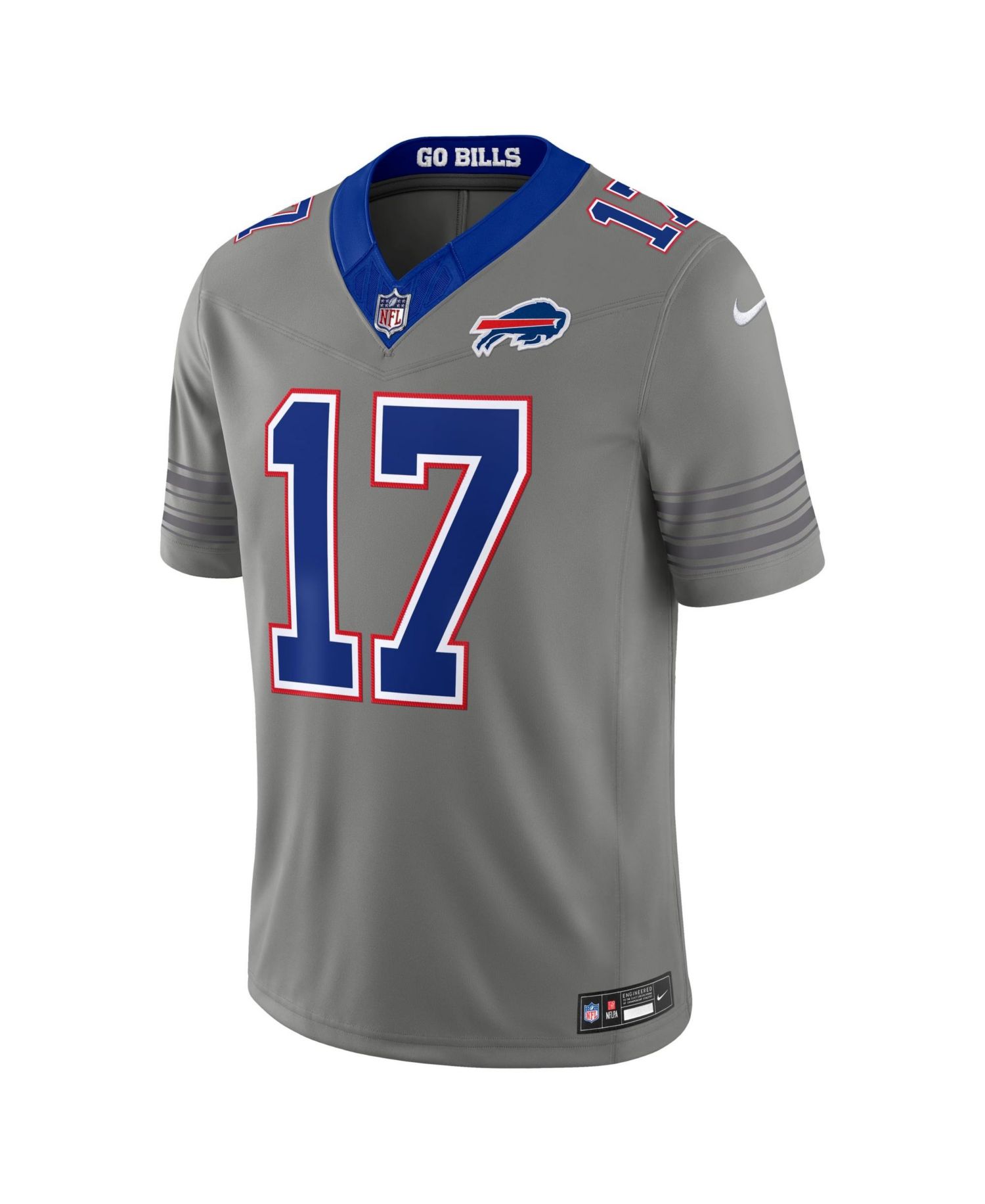 Men's Josh Allen Gray Buffalo Bills Nickel City Vapor F.U.S.E. Stitched Limited Jersey