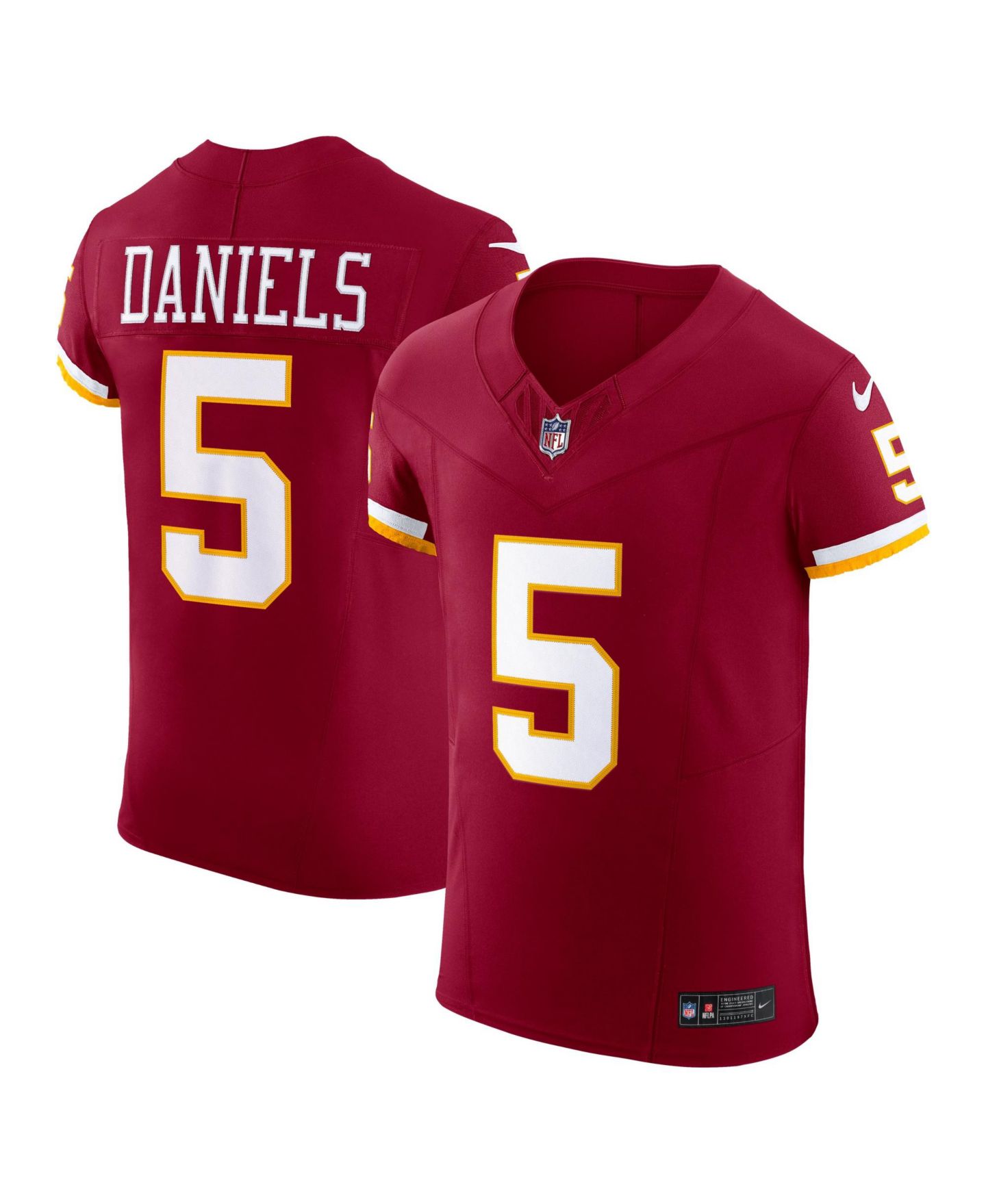 Мужской топ Nike Jayden Daniels Burgundy Washington Commanders Vapor F.U.S.E. Elite Jersey — фото 1
