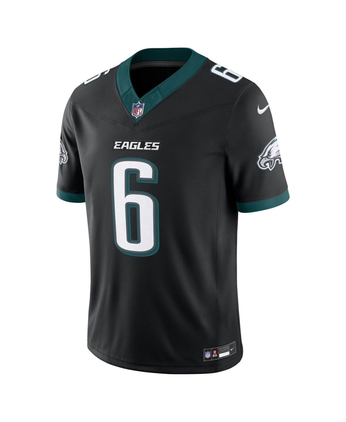 Мужской топ Nike DeVonta Smith Black Philadelphia Eagles Alternate Vapor F.U.S.E. Stitched Limited Jersey — фото 2