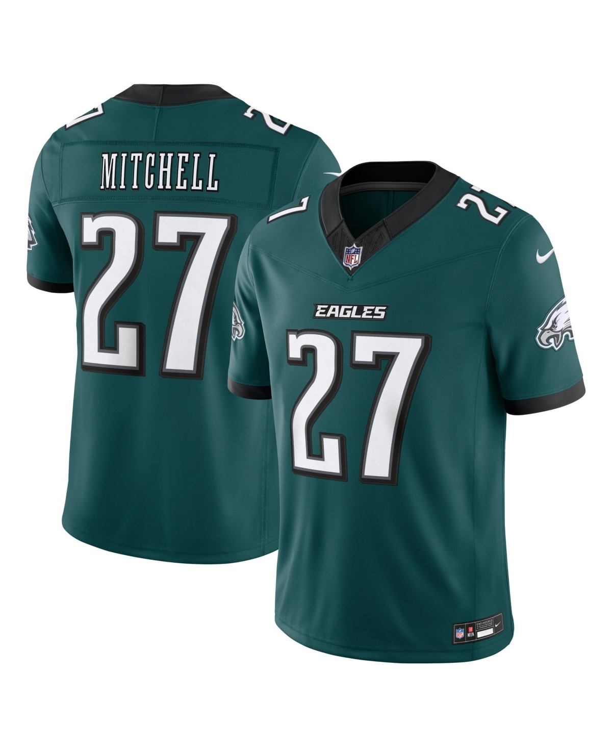 Nike Men's Quinyon Mitchell Midnight Green Philadelphia Eagles Vapor F.u.s.e. Stitched Limited Jersey