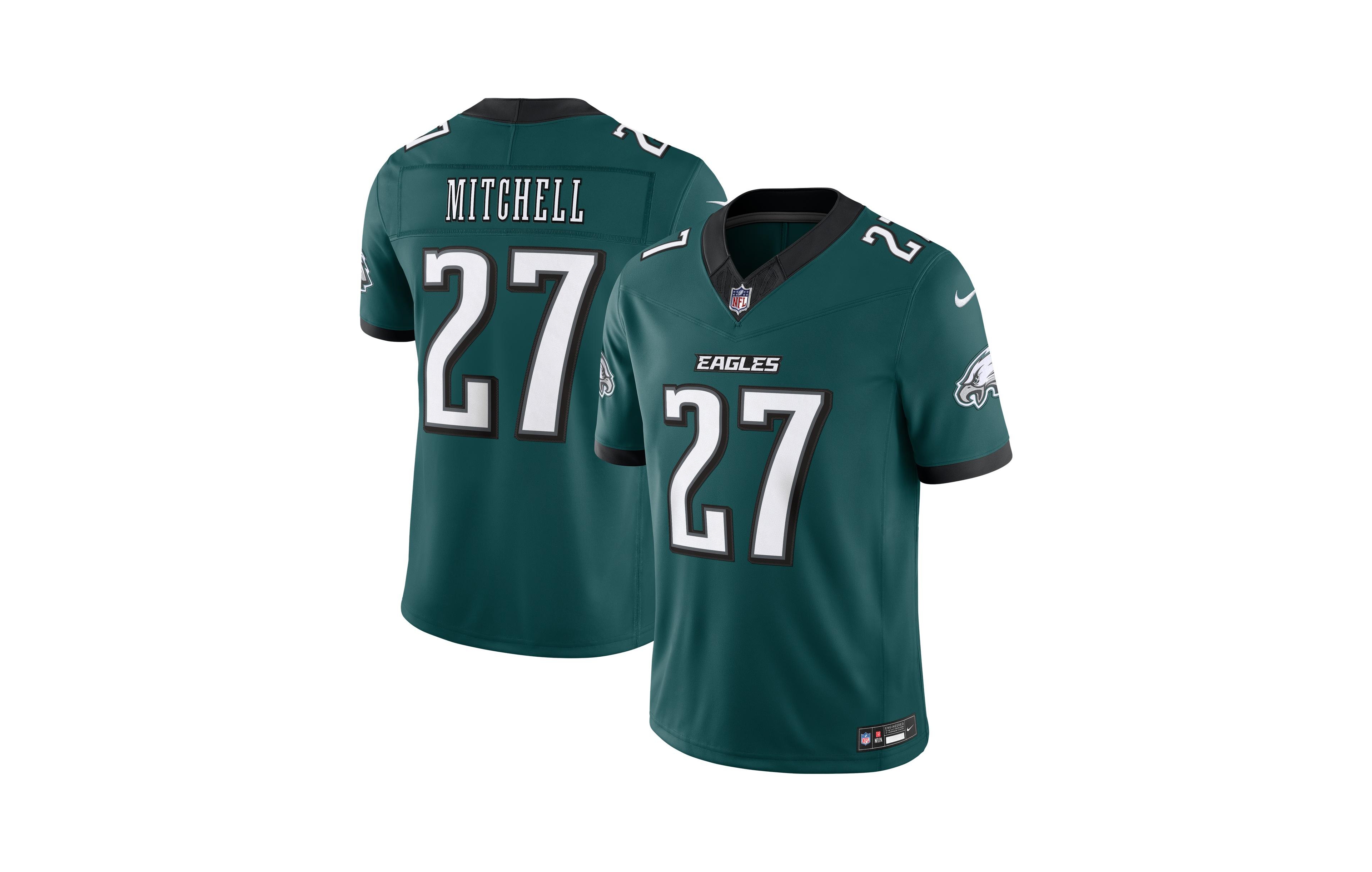 Nike Men's Quinyon Mitchell Midnight Green Philadelphia Eagles Vapor F.u.s.e. Stitched Limited Jersey