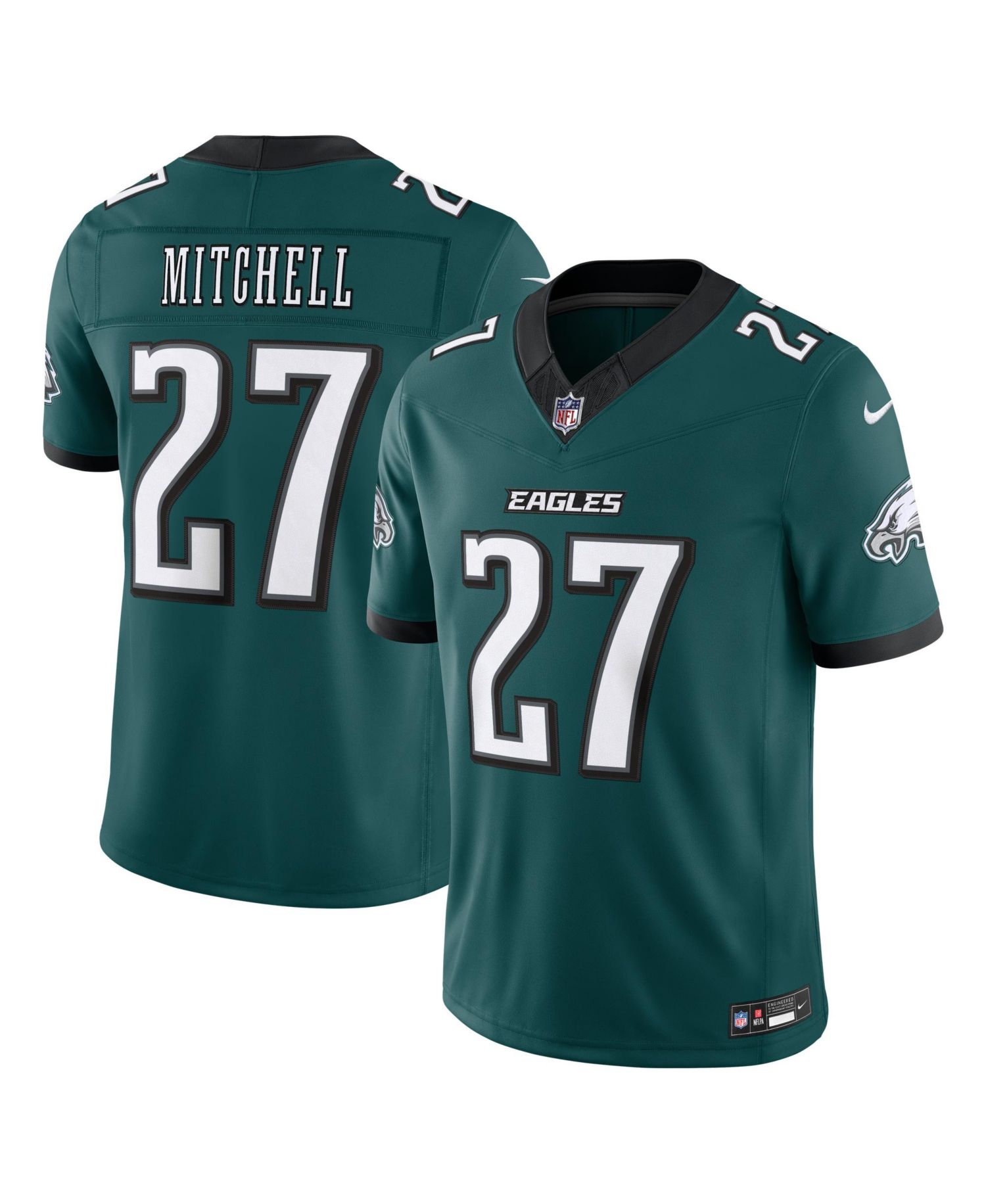 Men's Quinyon Mitchell Midnight Green Philadelphia Eagles Vapor F.U.S.E. Stitched Limited Jersey