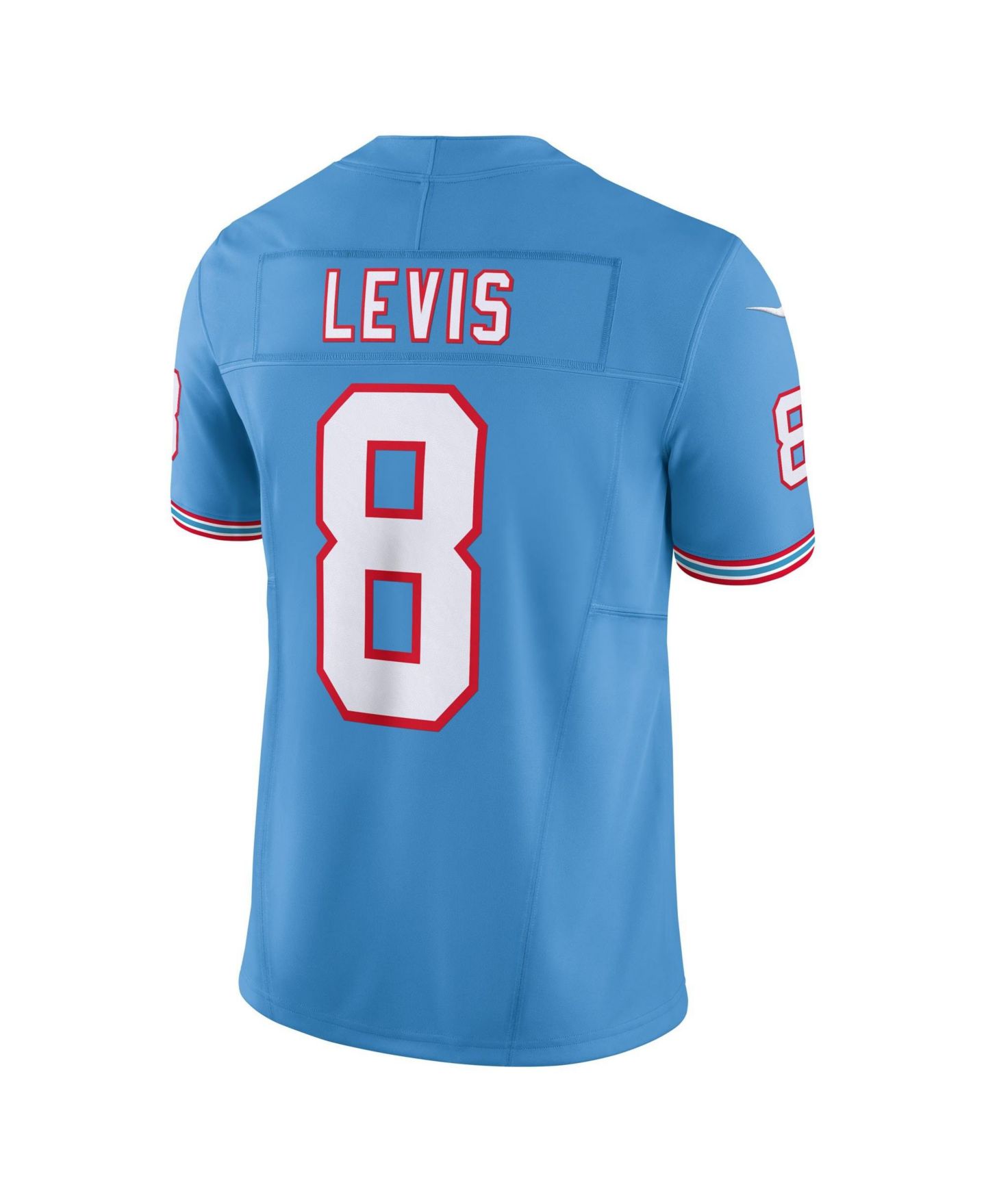 Мужской топ Nike Will Levis Light Blue Tennessee Titans Alternate Oilers Throwback Vapor F.U.S.E. Limited Jersey — фото 5