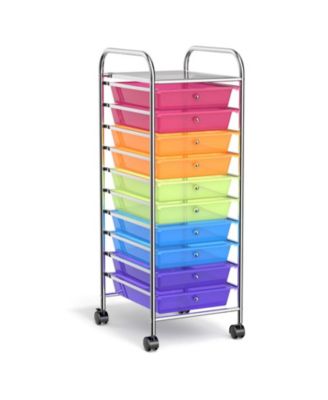 10-Drawer Rolling Storage Cart Organizer with Locking Casters