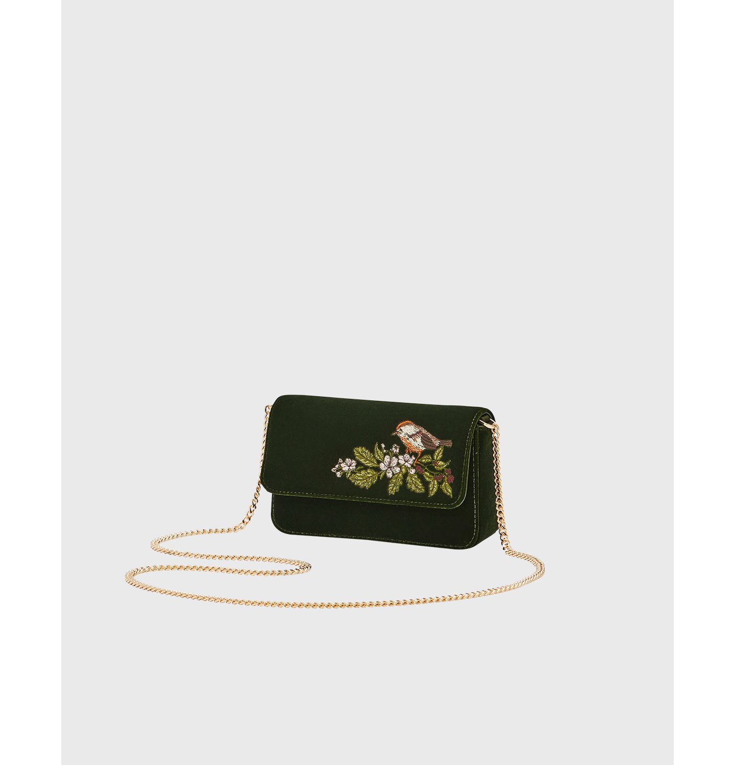 Женская сумка Fable England Sophia Wren Embroidered Occasion, цвет: Зелёный — фото 7