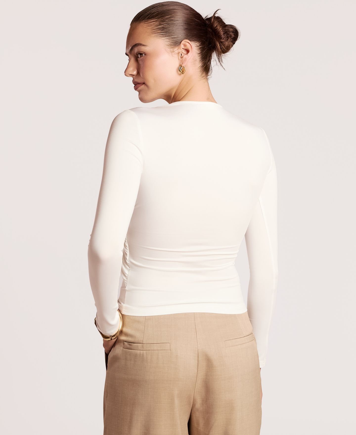 Женский топ 4th & Reckless Carrie Long-Sleeve Wrap-Front Ruched, цвет: Белый — фото 5