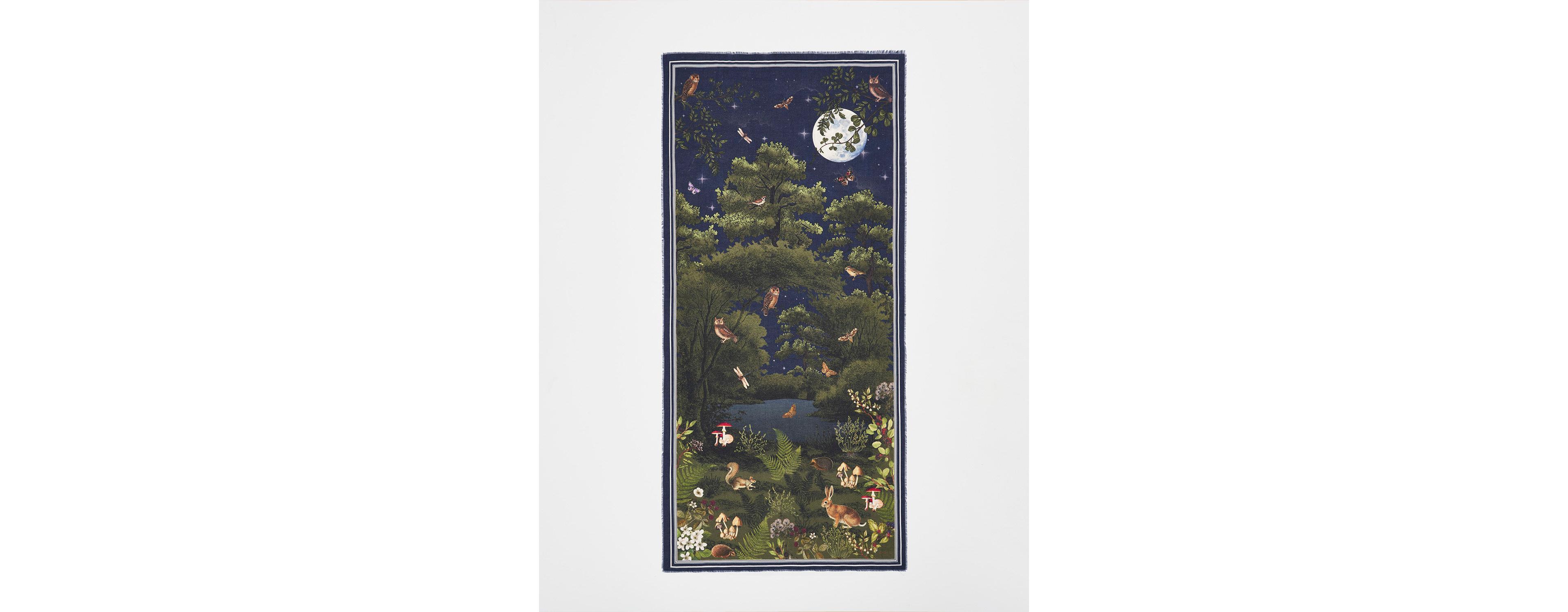 Fable England Women's Woodland Meadow Large Rectangle Scarf